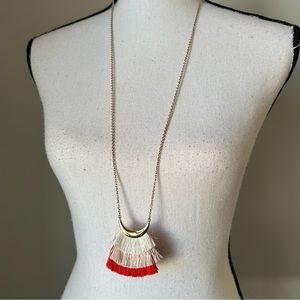 Gold Tone fringe necklace